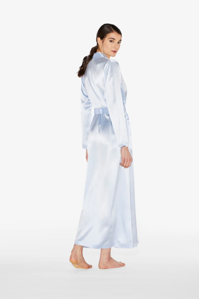 La Perla Azure Silk Long Robe - Image 3