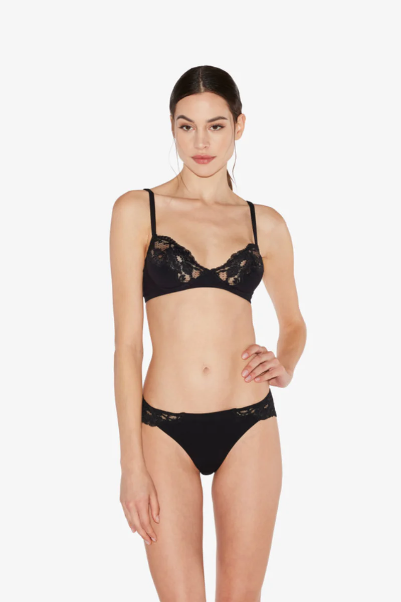 La Perla Black Cotton Non-Wired Bra - Image 2