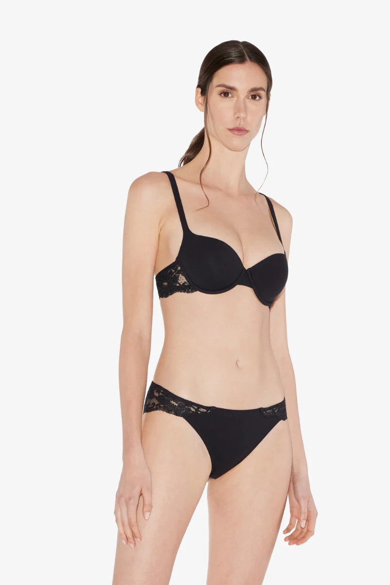 La Perla Black Cotton T-shirt Bra - Image 2