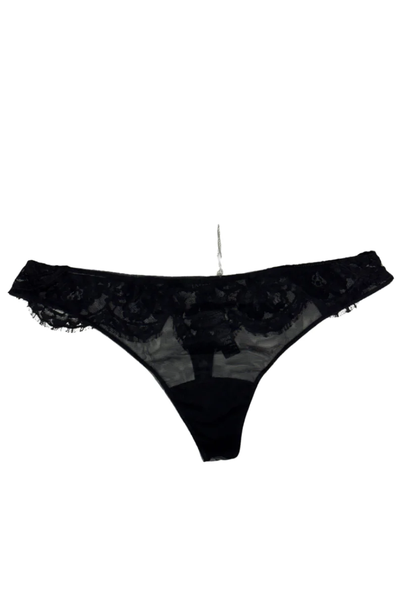 La Perla Black LaceĀ Briefs with Embroidered Tulle