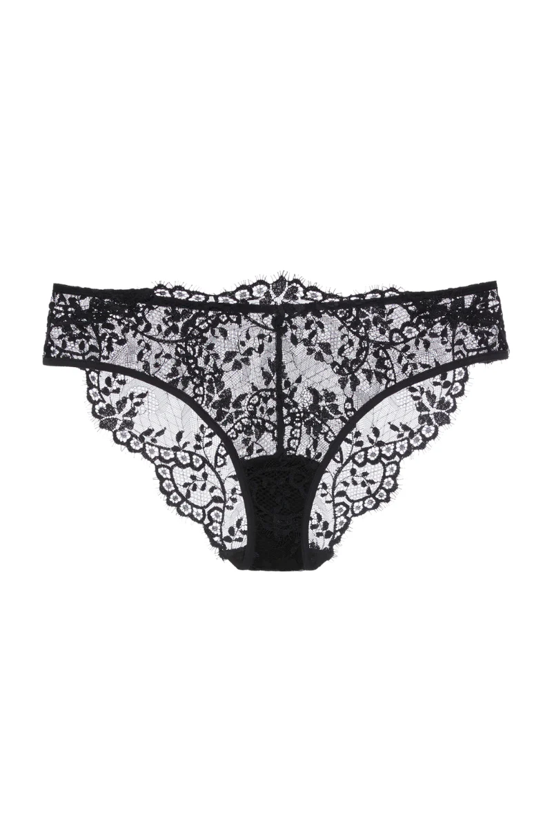 La Perla Black Leavers Lace Medium Briefs