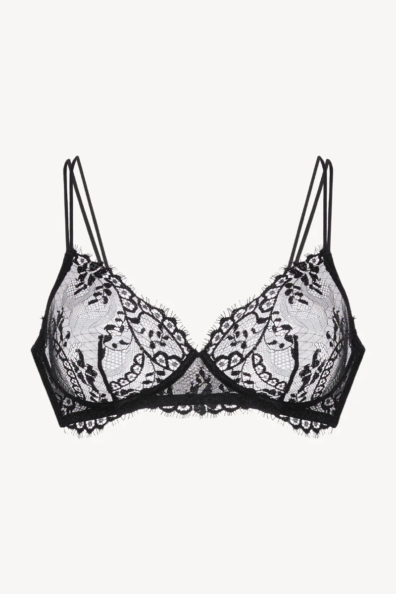 La Perla Black non-wired Leavers lace bra