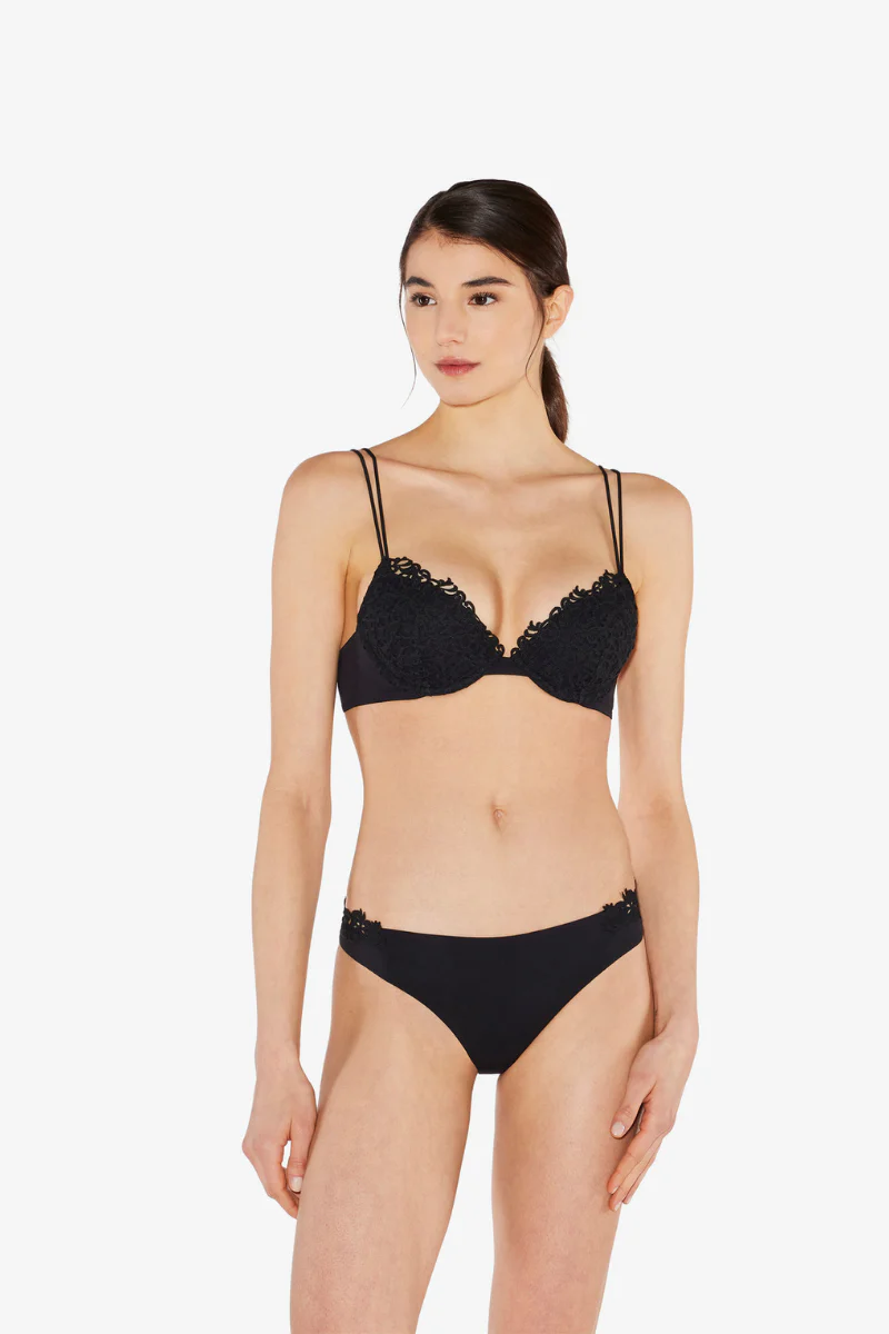La Perla Black push-up bra with macramé LPD906397 - Image 3