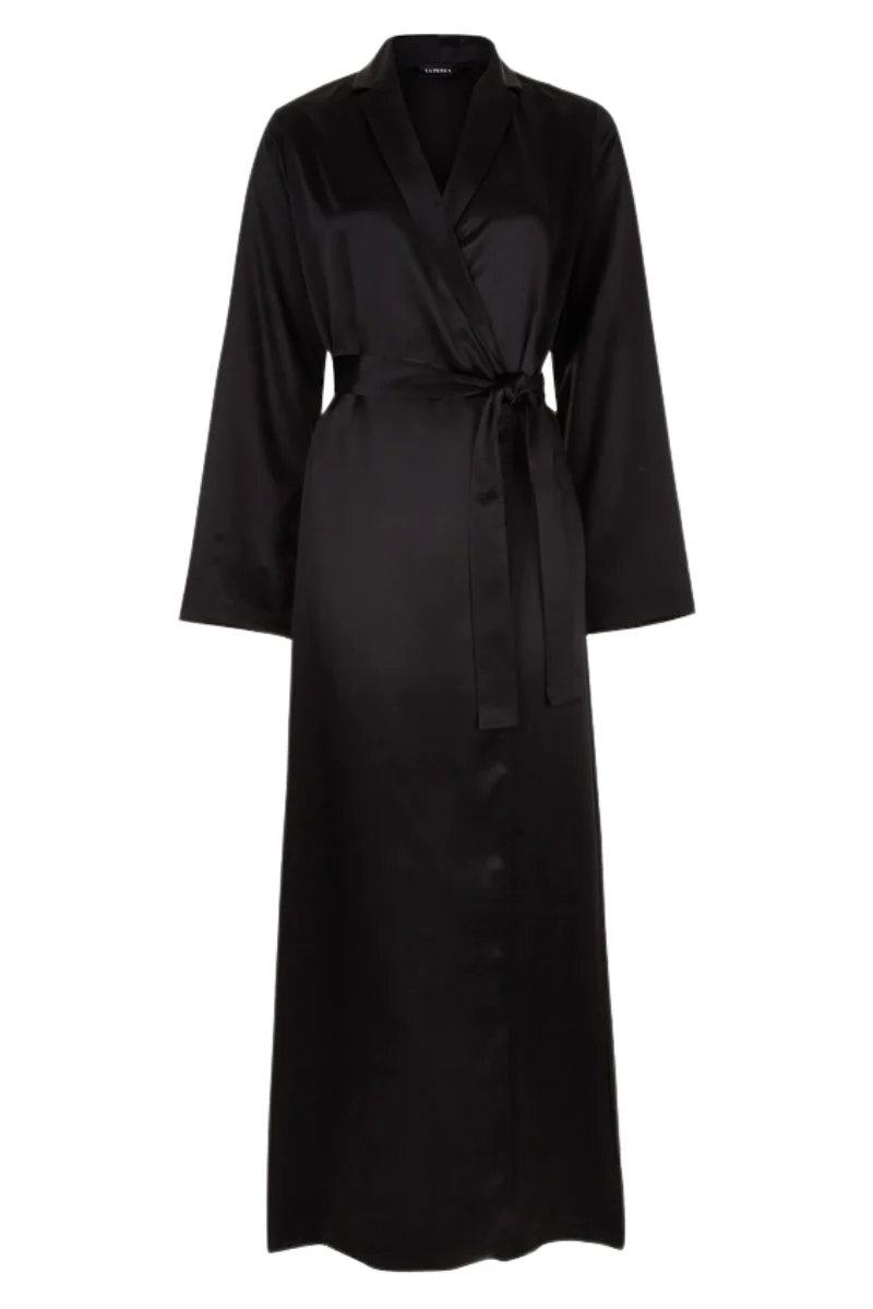 La Perla Black Silk Long Robe