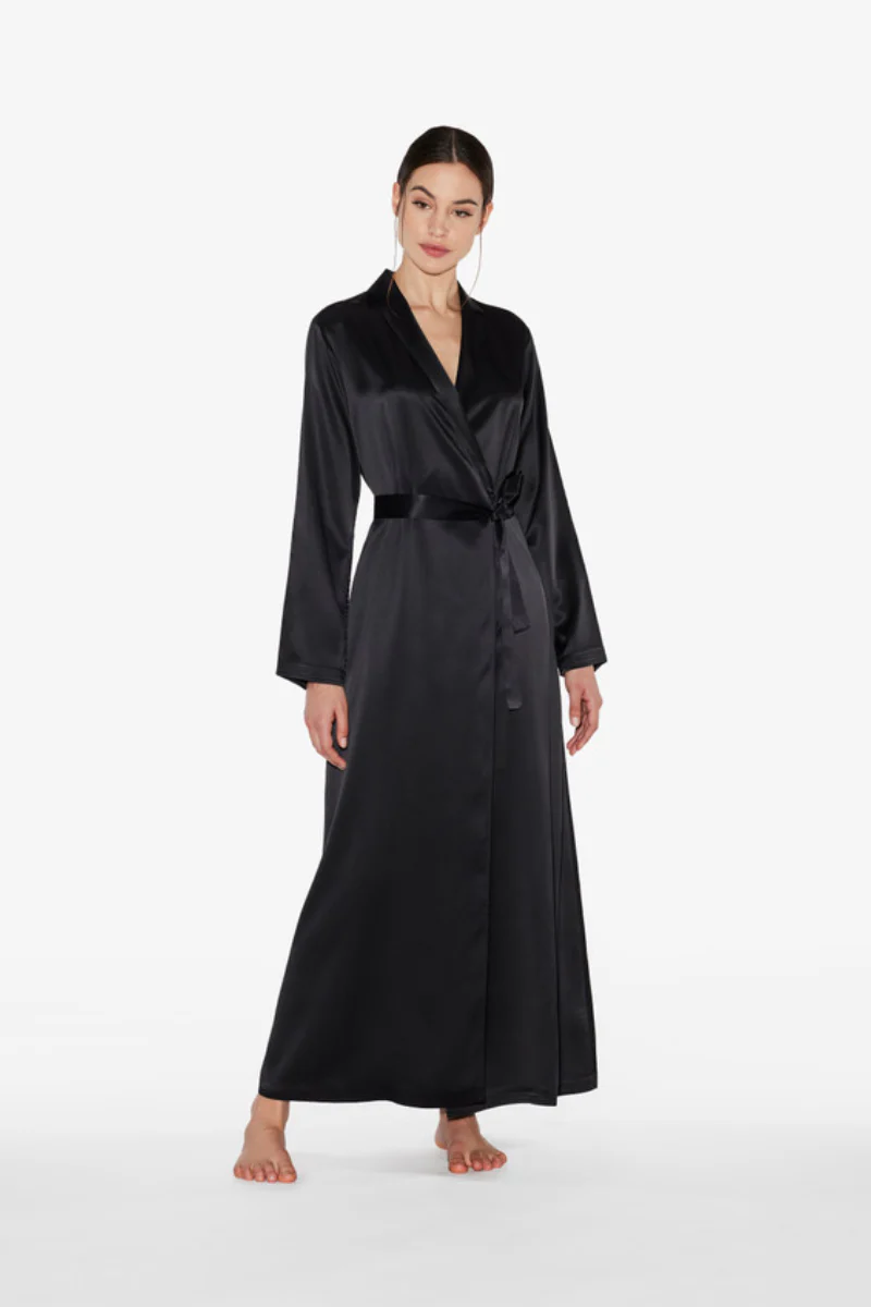 La Perla Black Silk Long Robe - Image 2
