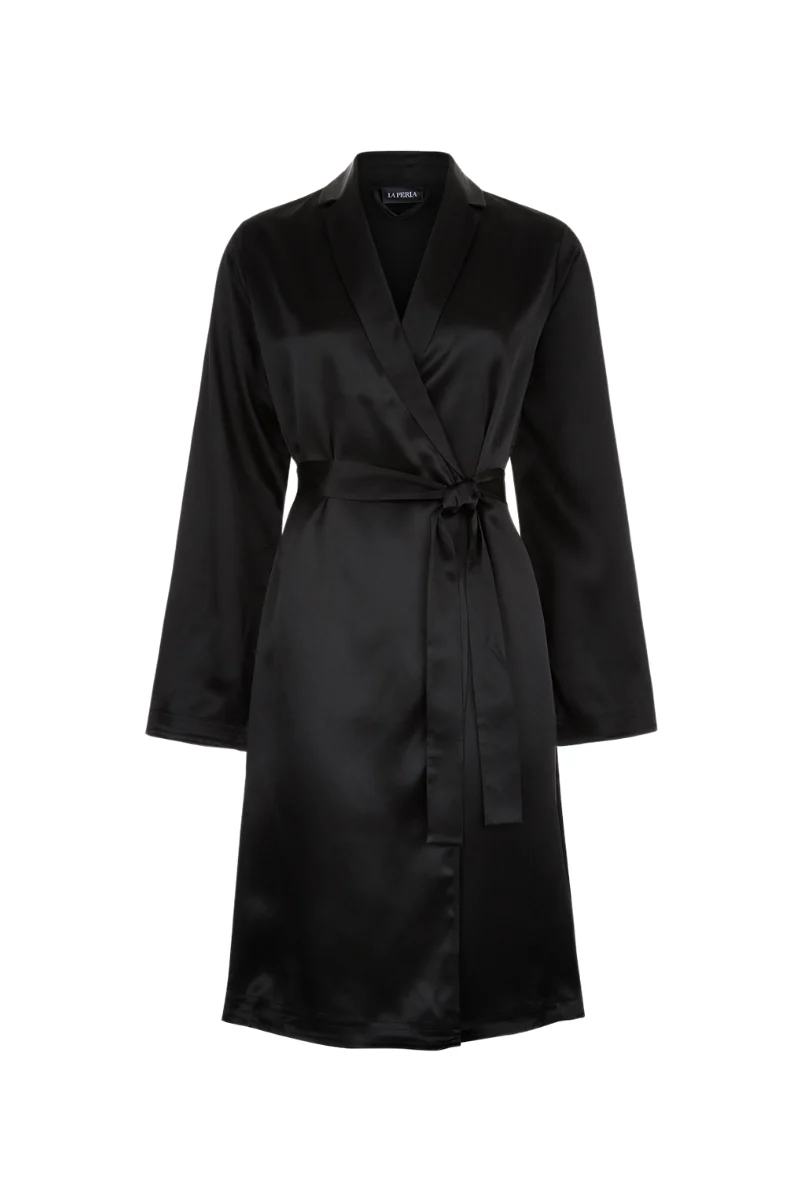 La Perla Black Silk Short Robe