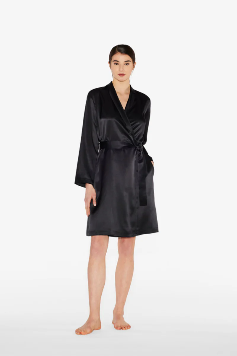 La Perla Black Silk Short Robe - Image 2