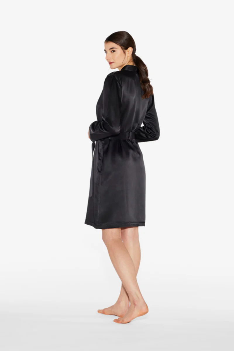 La Perla Black Silk Short Robe - Image 3