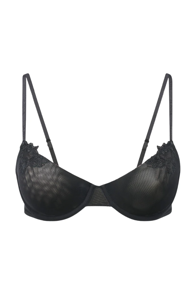 La Perla Black Stretch Tulle Balconette Bra