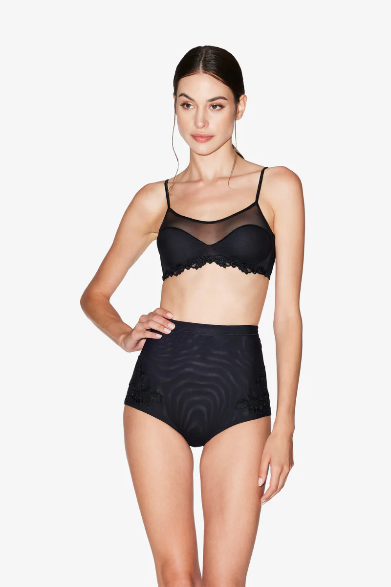La Perla Black Stretch Tulle Bralette - Image 2