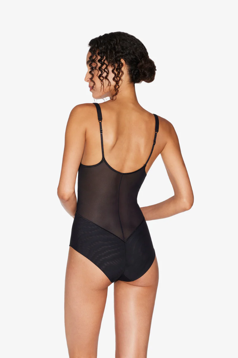 La Perla Bodysuit In Black Stretch Tulle - Image 3
