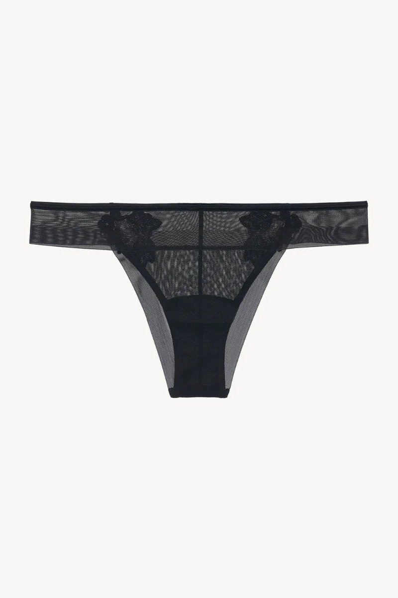 La Perla Brazilian Briefs in black stretch tulle
