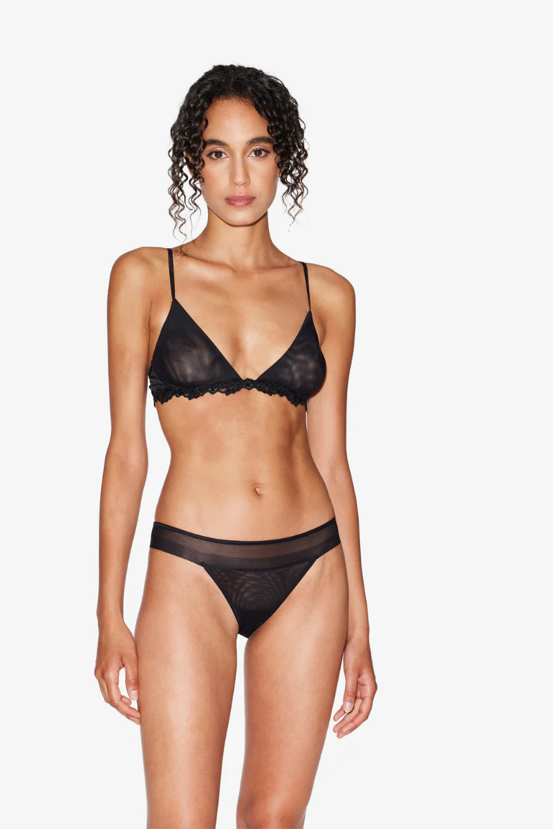 La Perla Brazilian Briefs in black stretch tulle - Image 2