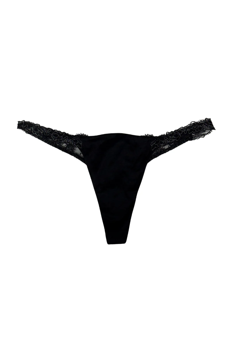 La Perla Brazilian Cottion Brief in Black lace