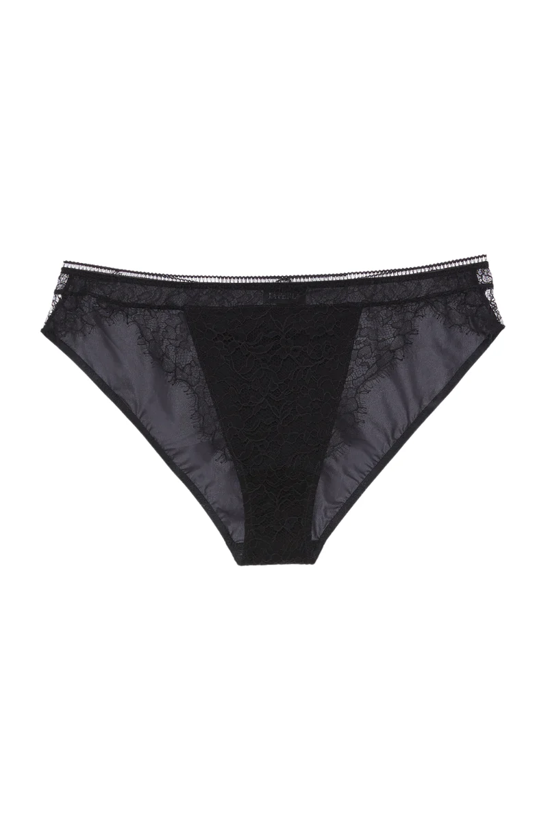La perla Lace Brief in Onyx