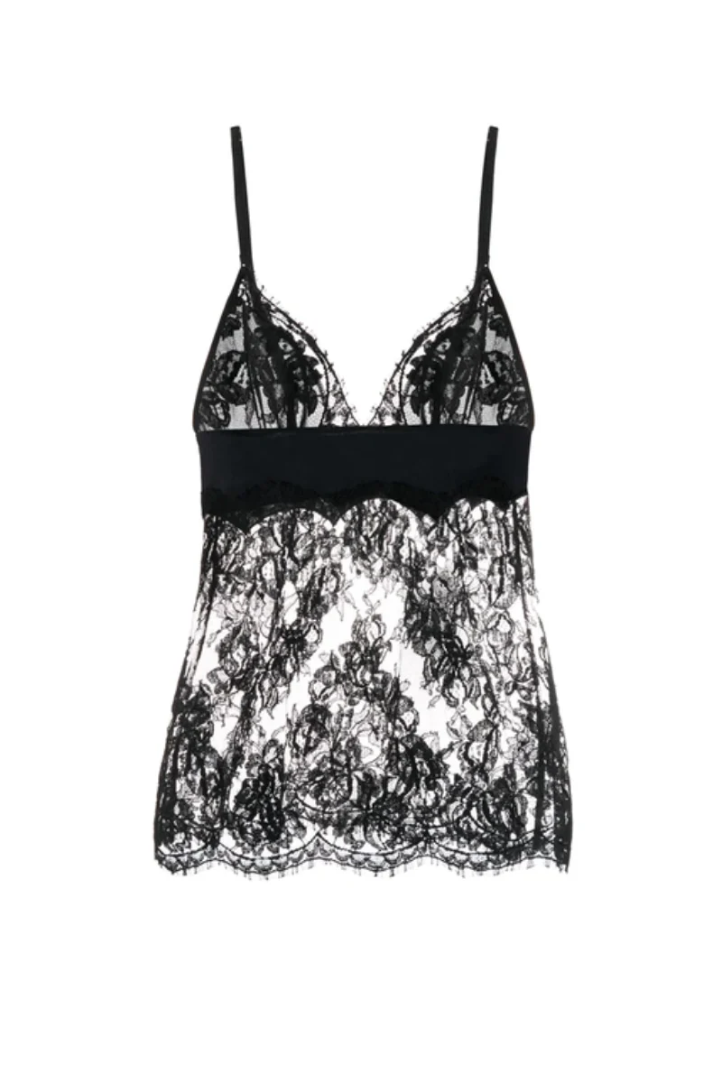 La Perla Lace Insert Camisole In Black