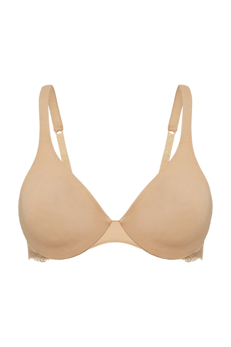 La Perla Nude Lace And Cotton Underwired Bra