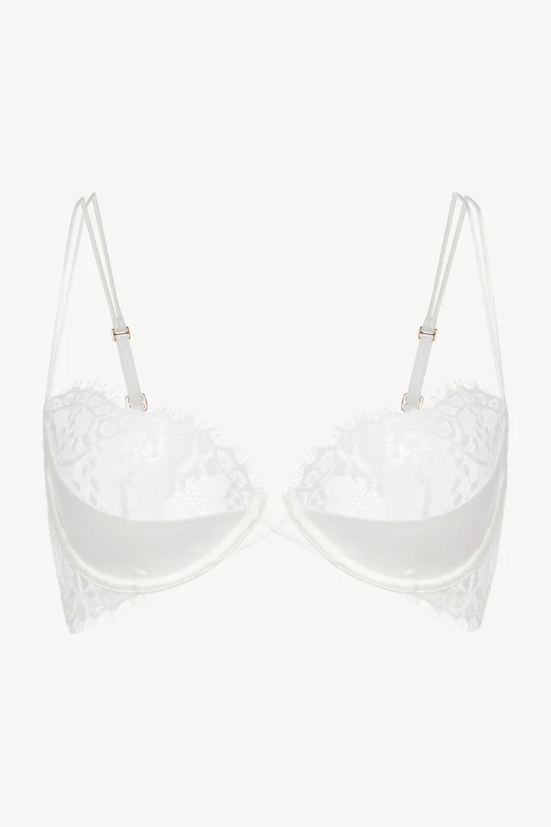 La Perla Off-white underwired balconette bra with Leavers lace trim PLM004071