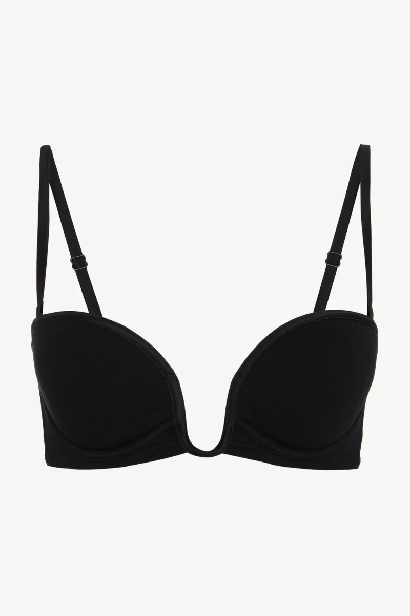 La Perla Onyx Bandeau Bra with Embroidered Tulle