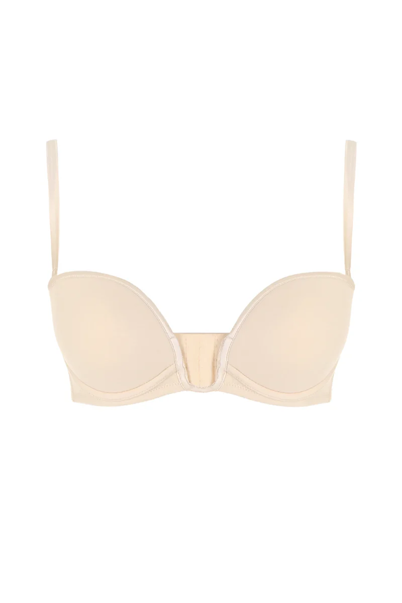 La Perla ivory nude Bandeau Bra with Embroidered Tulle PLM005569