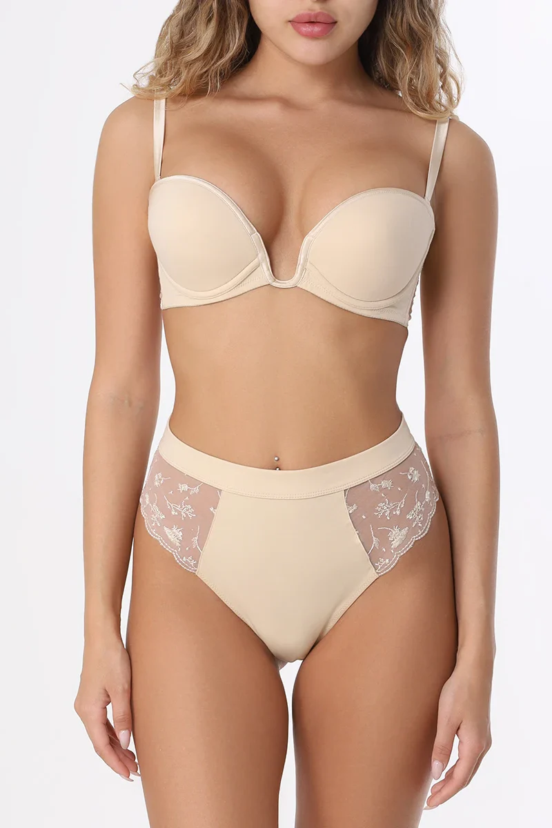 La Perla ivory nude Bandeau Bra with Embroidered Tulle PLM005569 - Image 3