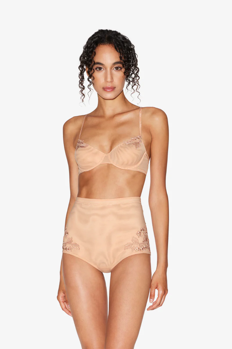 La Perla Sand Stretch Tulle Balconette Bra - Image 2