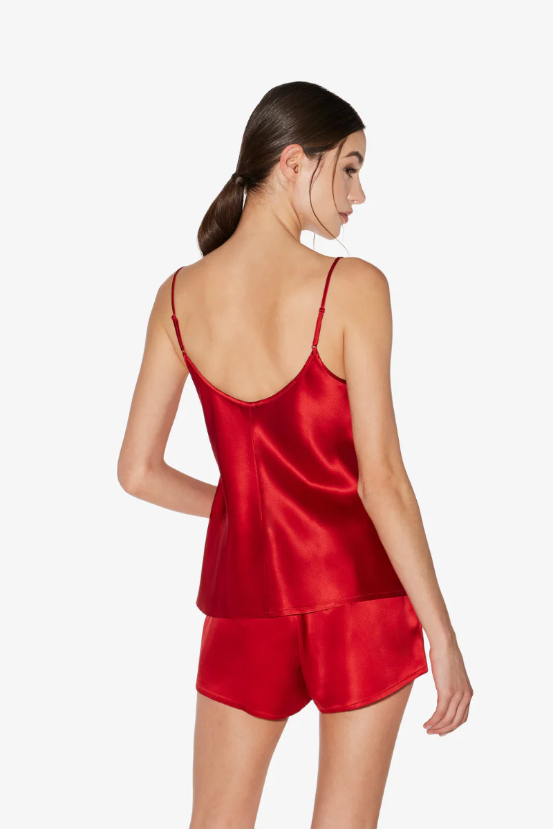 La Perla Silk Camisole In Garnet - Image 3