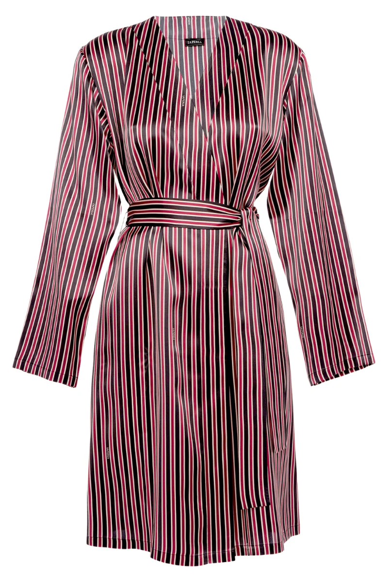 La Perla  Silk Striped Short Robe