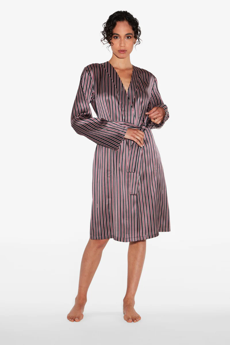 La Perla  Silk Striped Short Robe - Image 2