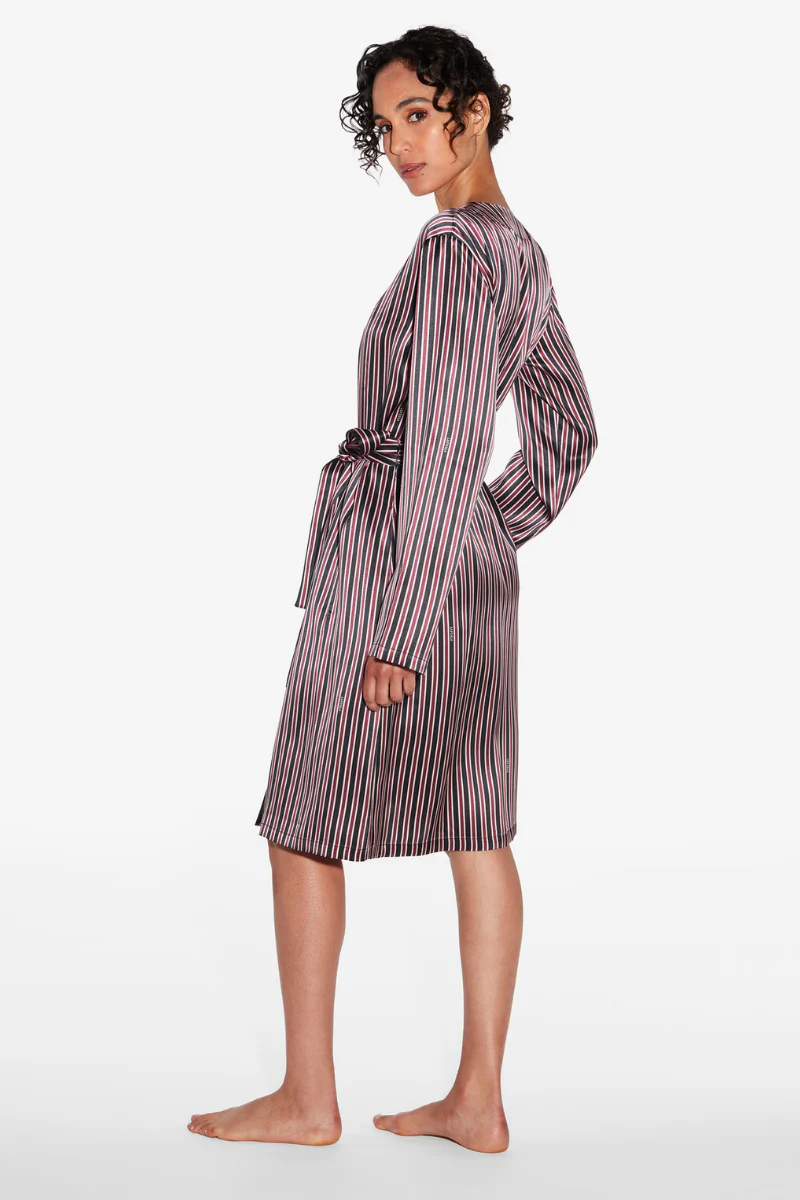 La Perla  Silk Striped Short Robe - Image 3
