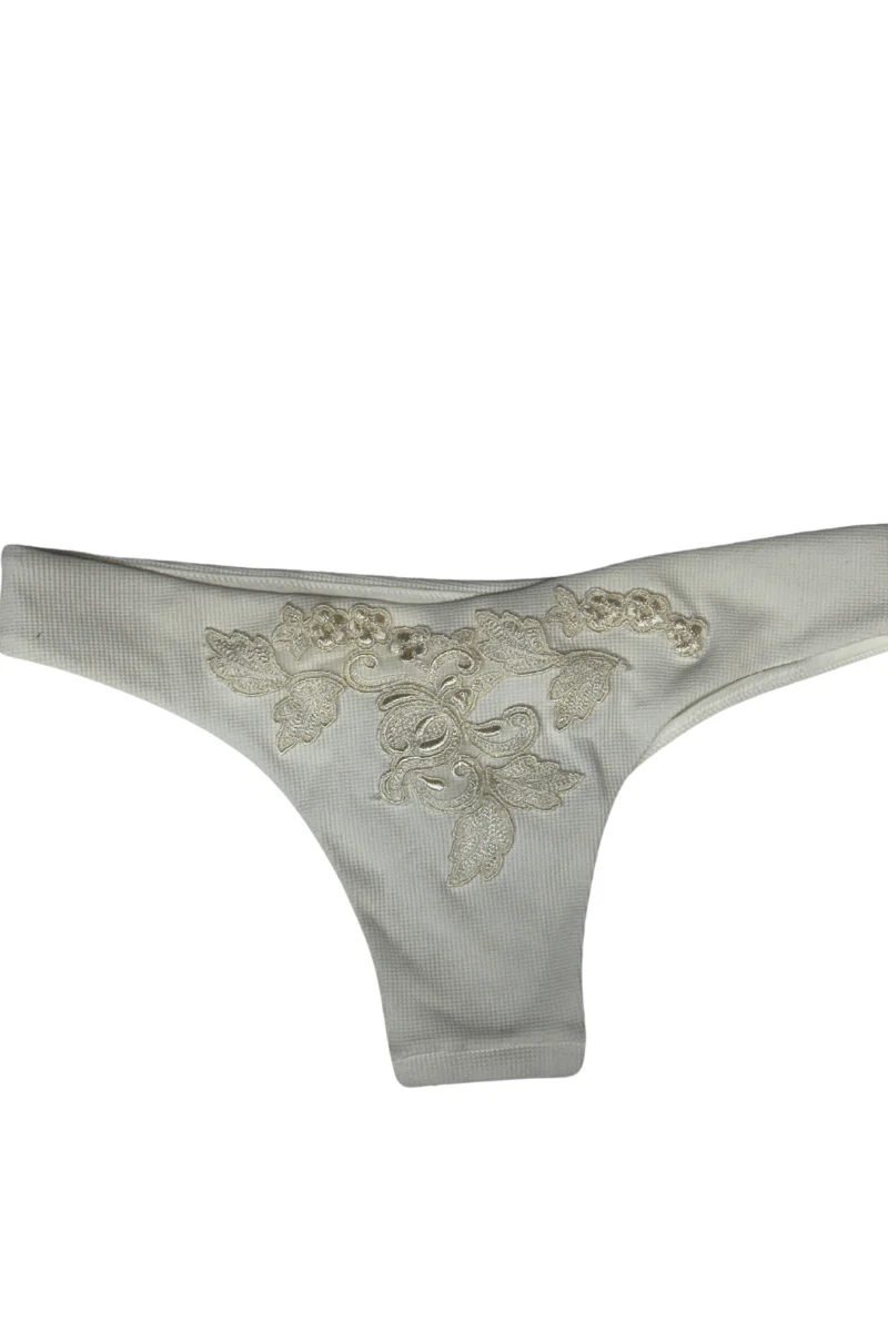 La Perla White Embroidered Swim Briefs