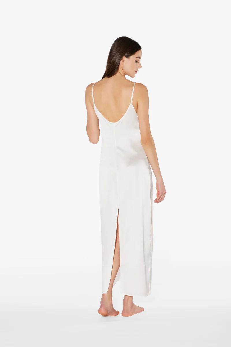 La Perla White Silk Long Slip - Image 3