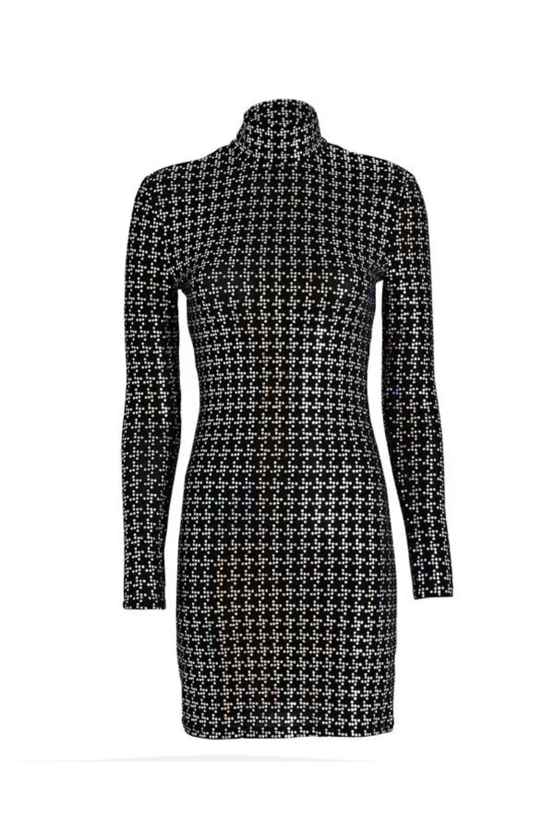 LāAGENCE Cher Black Sparkle Dress