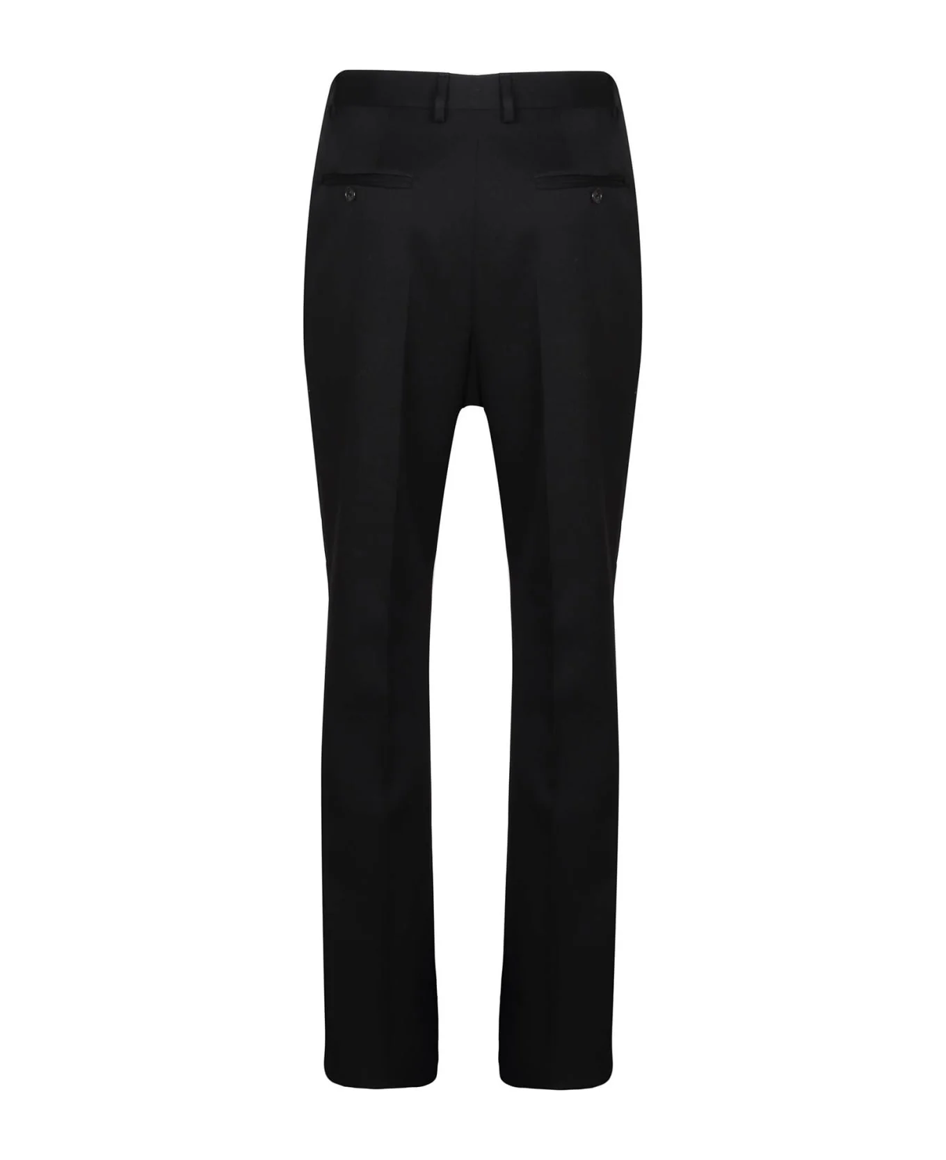 LANVIN MEN'S BLACK WOOL STRAIGHT LEG TROUSERS - Image 2