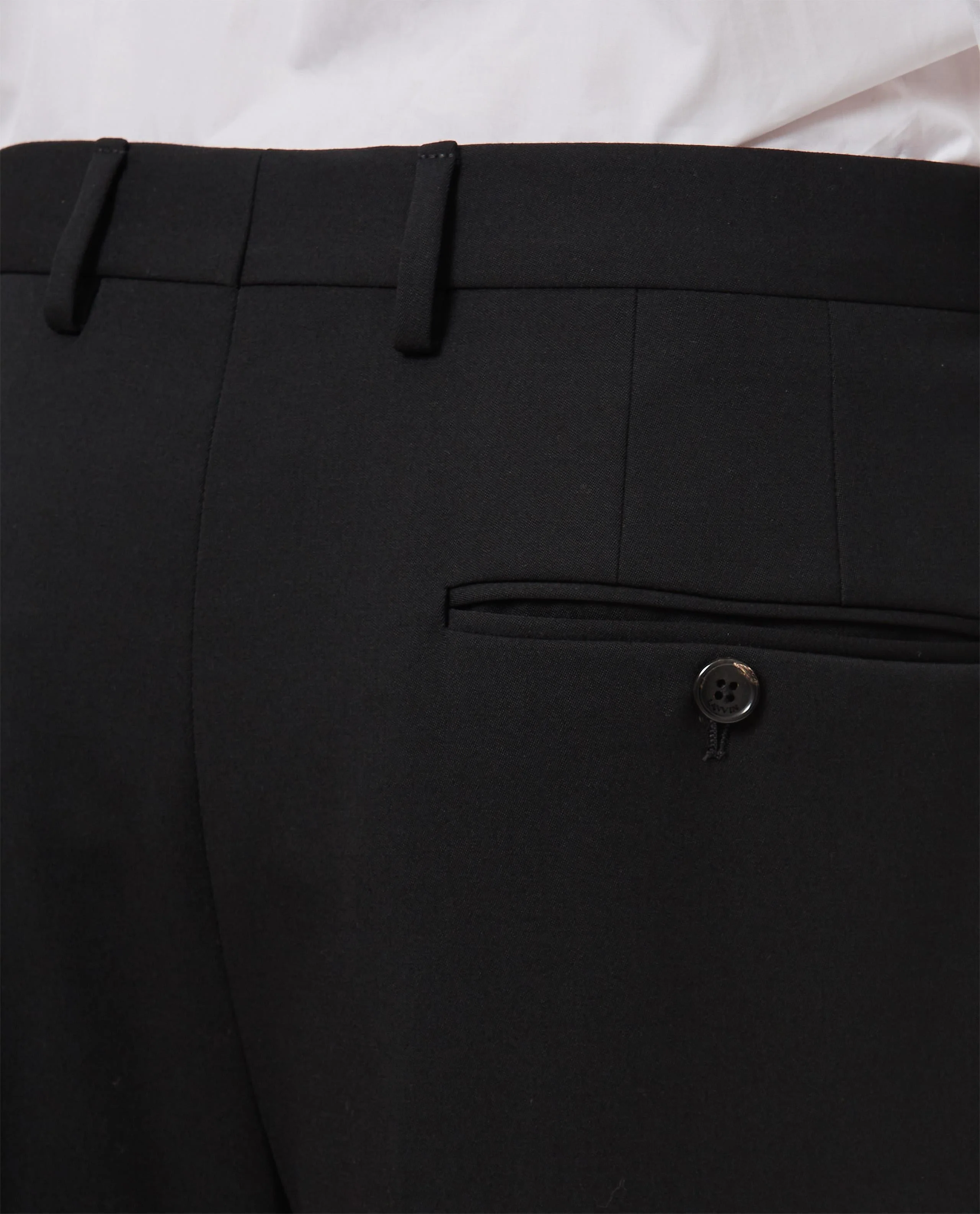 LANVIN MEN'S BLACK WOOL STRAIGHT LEG TROUSERS - Image 3