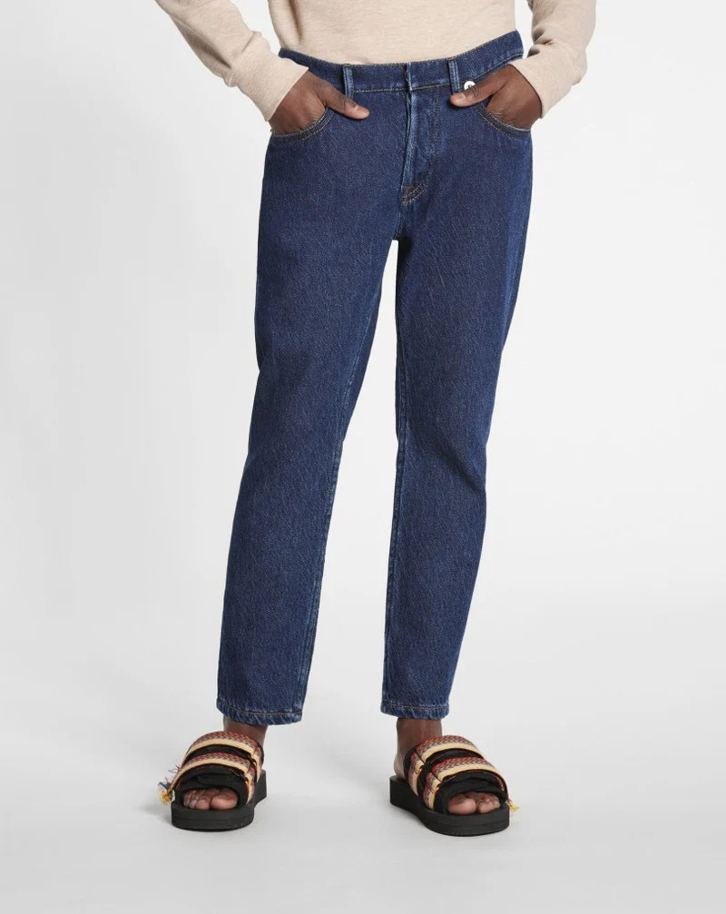 LANVIN MEN'S BLUE DENIM REGULAR TROUSERS - Image 3