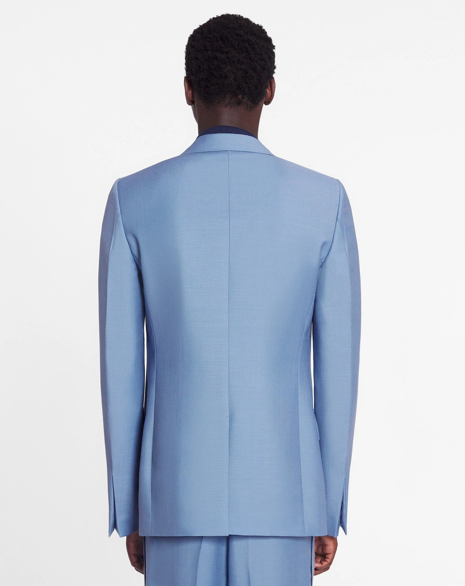LANVIN MEN'S BLUE VIRGIN WOOL SINGLE-BREASTED JACKET - Image 4