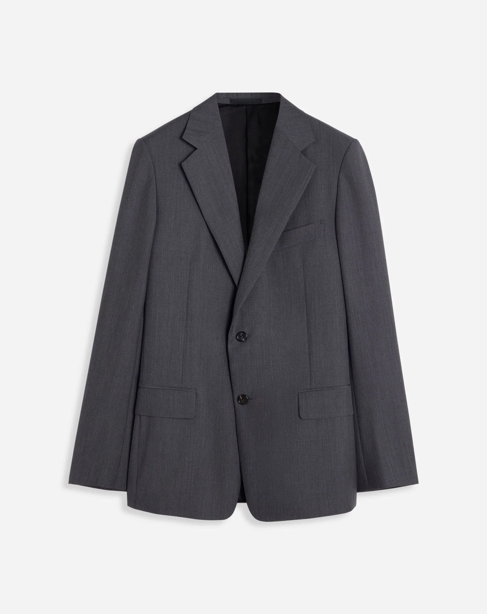 LANVIN MEN'S DARK GRAY WOOL SINGLE-BREASTED JACKET