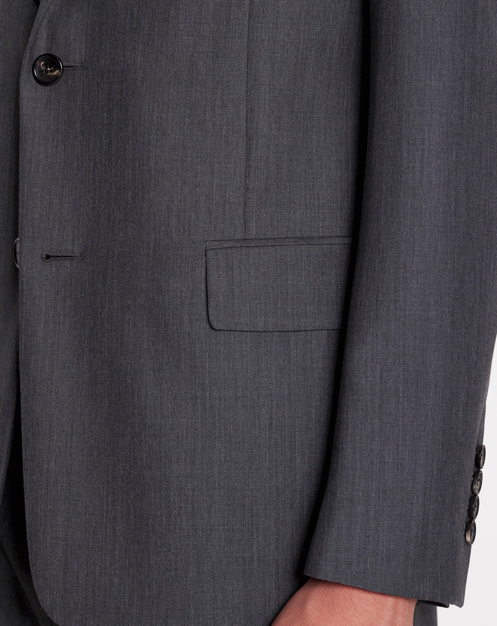 LANVIN MEN'S DARK GRAY WOOL SINGLE-BREASTED JACKET - Image 5