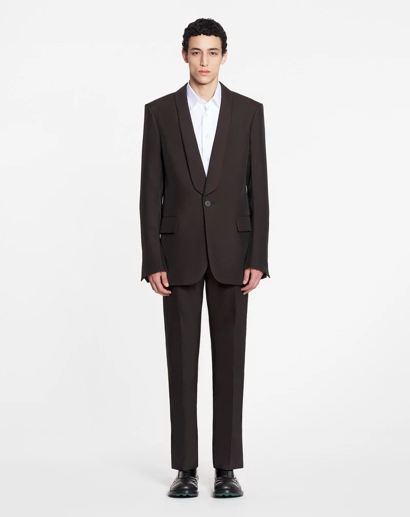 LANVIN MEN'S ESPRESSO SHAWL COLLAR JACKET - Image 2