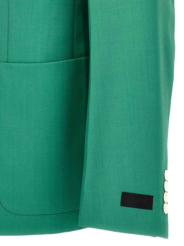 LANVIN MEN'S JADE WOOL THREE-BUTTON BLAZER - Image 4