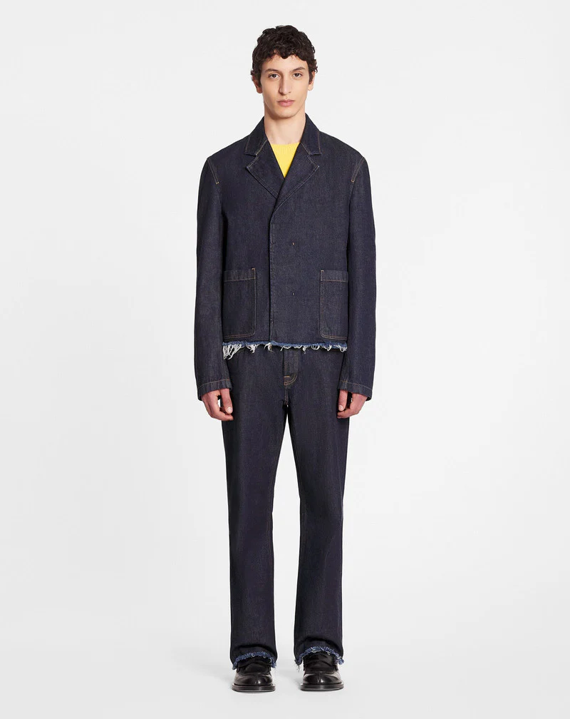 LANVIN MEN'S NAVY DENIM TAILORED JACKET - Image 2