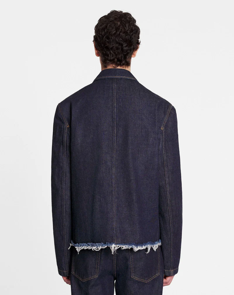 LANVIN MEN'S NAVY DENIM TAILORED JACKET - Image 3