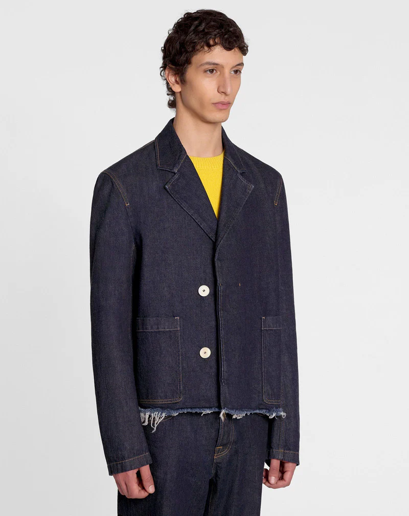 LANVIN MEN'S NAVY DENIM TAILORED JACKET - Image 4