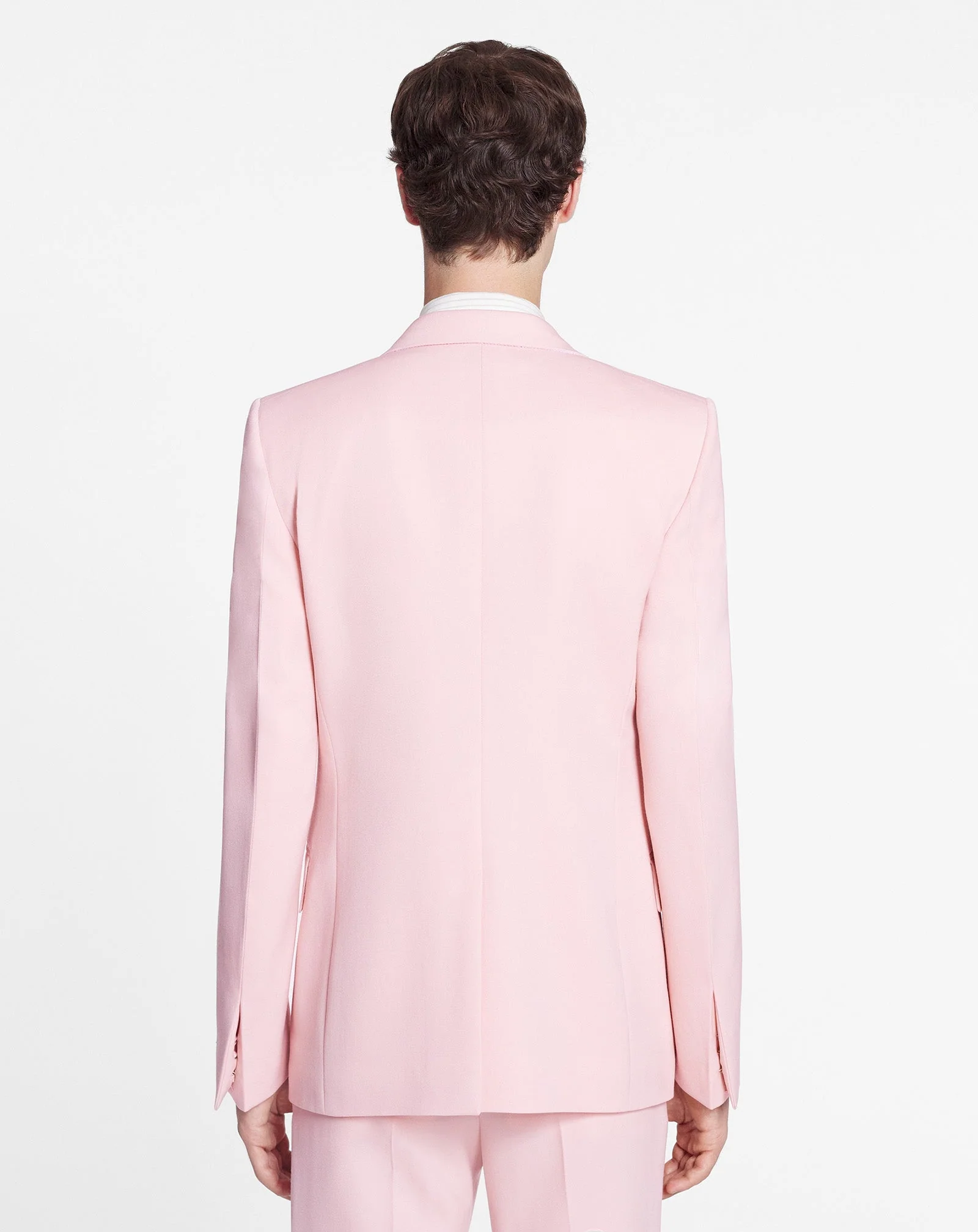LANVIN MEN'S ROSÉ WOOL SINGLE-BREASTED JACKET - Image 4