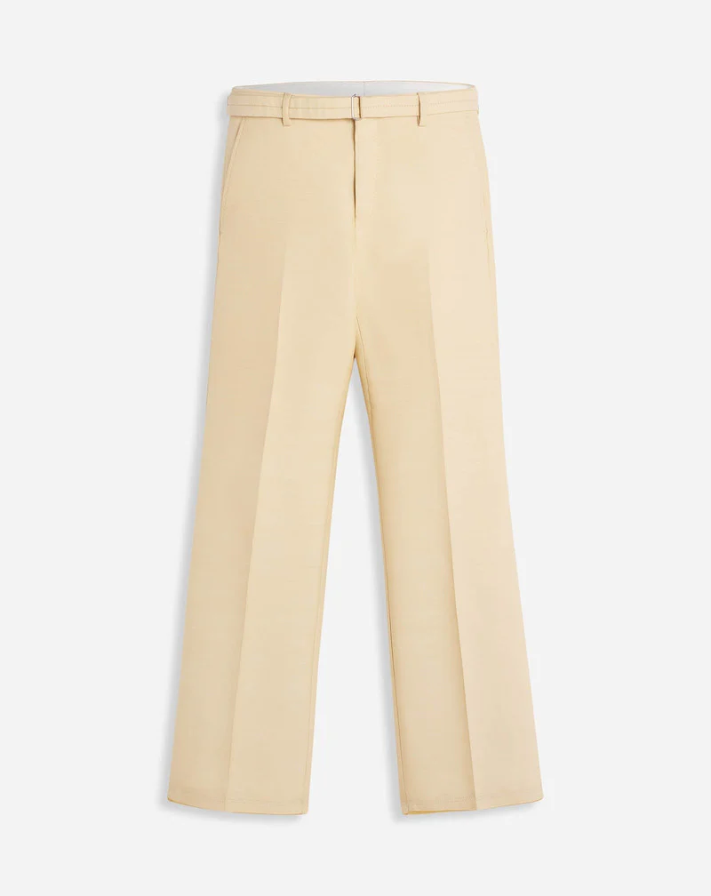 LANVIN MEN'S SABLE BELTED STRAIGHT LEG TROUSERS