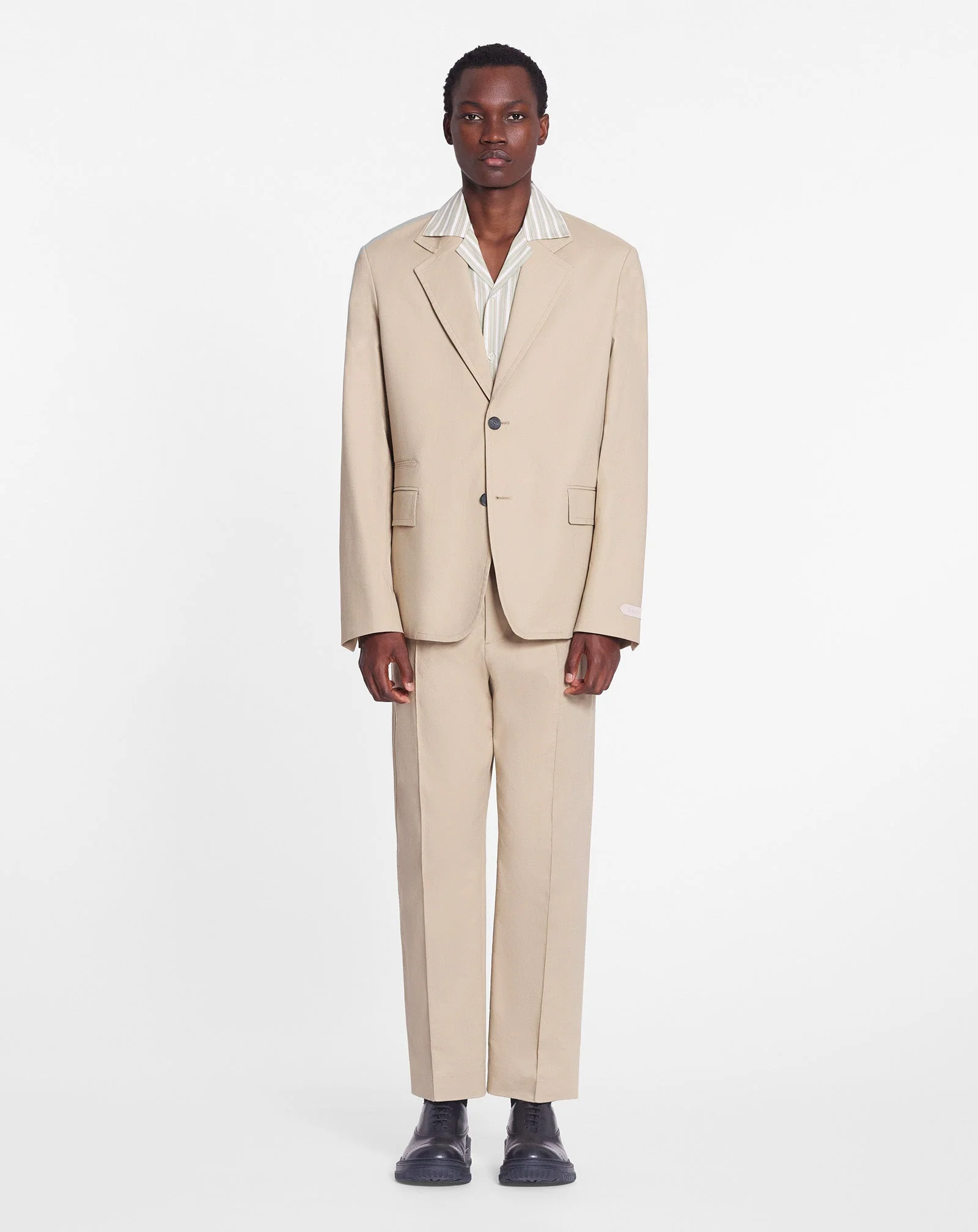 LANVIN MEN'S SABLE DECONSTRUCTED SINGLE-BREASTED JACKET - Image 2