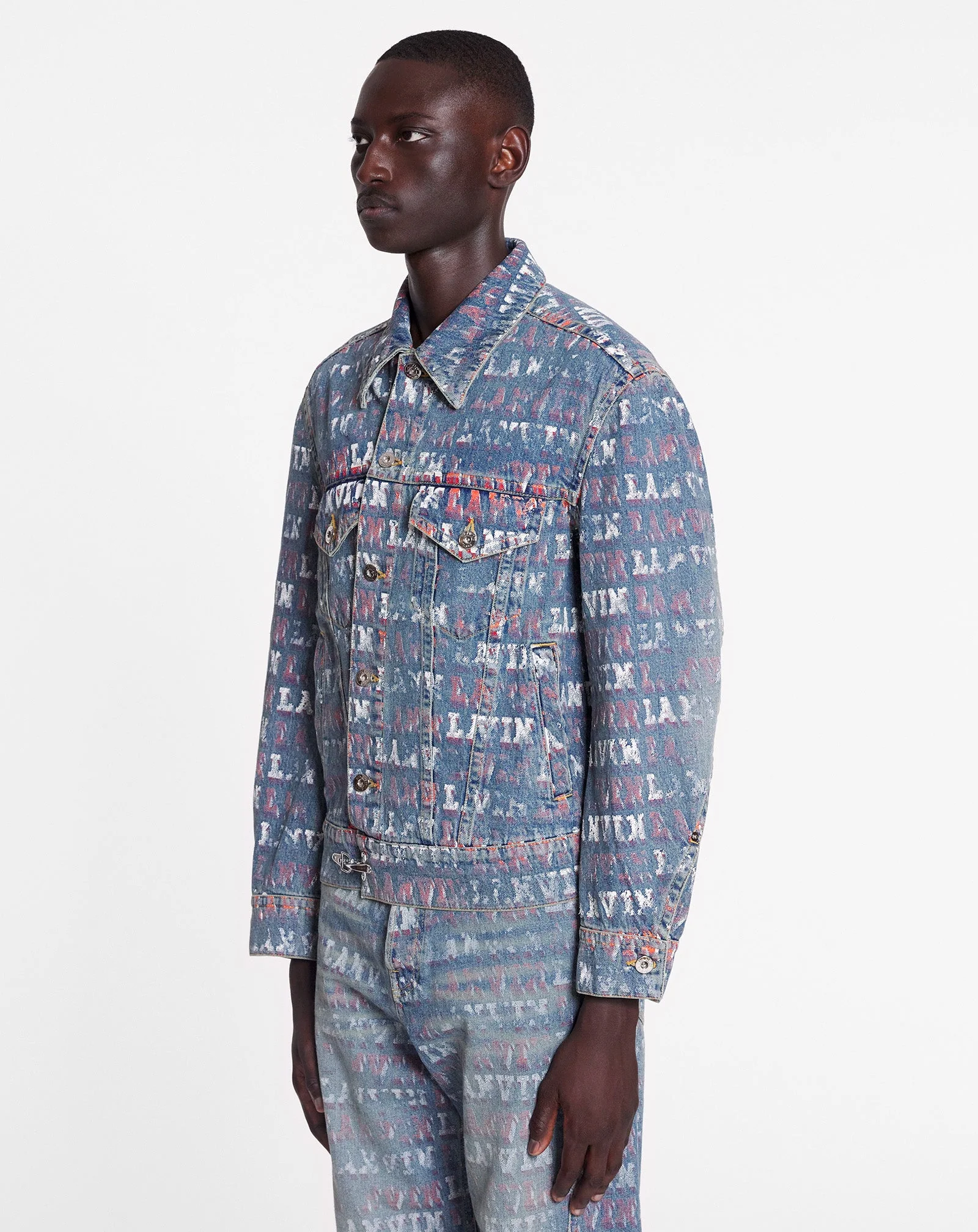 LANVIN UNISEX'S LIGHT BLUE DENIM JACKET WITH LOGO - Image 3