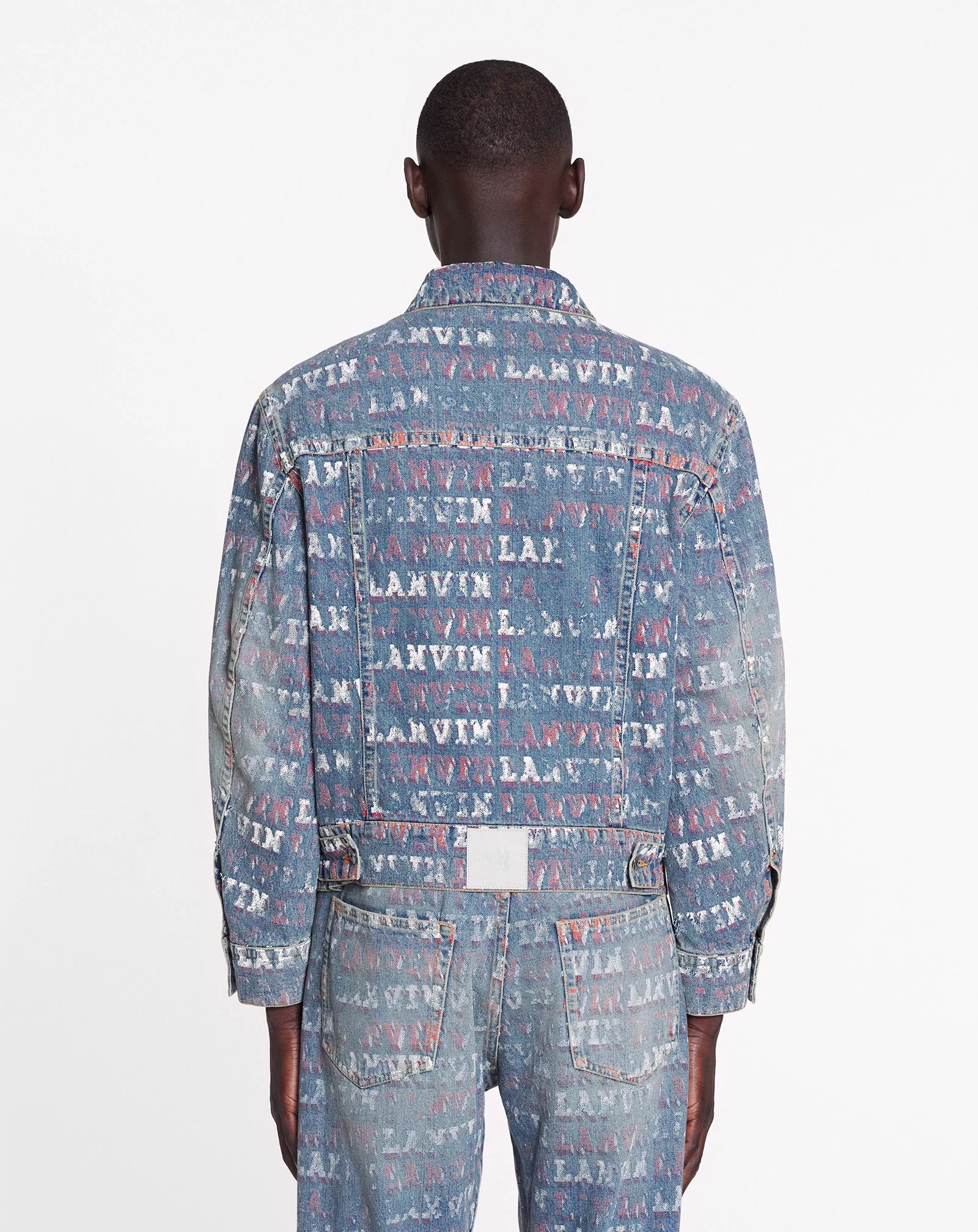 LANVIN UNISEX'S LIGHT BLUE DENIM JACKET WITH LOGO - Image 4
