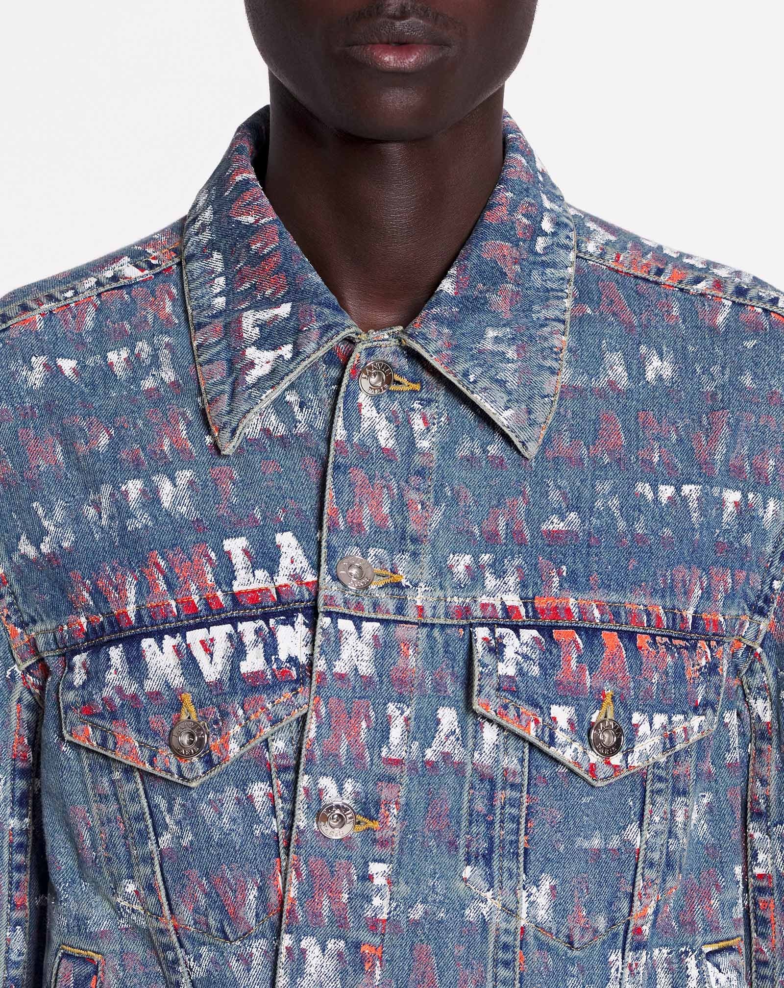 LANVIN UNISEX'S LIGHT BLUE DENIM JACKET WITH LOGO - Image 5